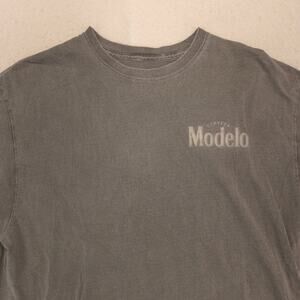 Modelo Short Sleeve Crew Neck Graphic T Shirt Mens Size Extra Large XL Gray